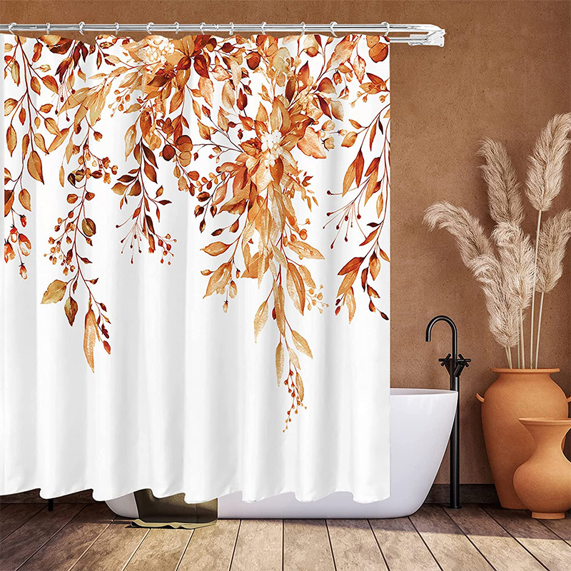 Plant series home shower curtain bathroom curtain partition curtain waterproof shower curtain factory direct wholesale