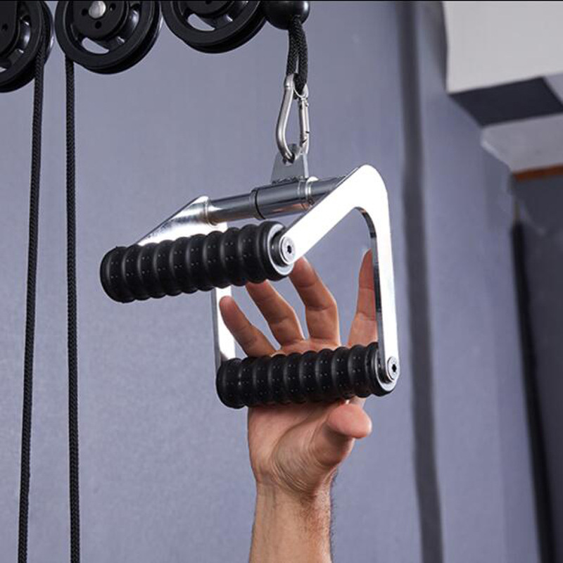 Low pull rowing comprehensive trainer pull rod weight-bearing training Rod deltoid muscle V handle fitness equipment pull handle