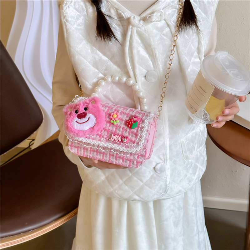 新品洋気プリンセスパール手提げ小銭入れファッションチェーン子供ショルダーバッグ漫画かわいい小銭入れ|undefined