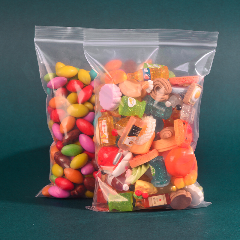 pe ziplock bag transparent fresh pe sealed bag plastic jewelry packaging bag dustproof thickened factory in stock wholesale