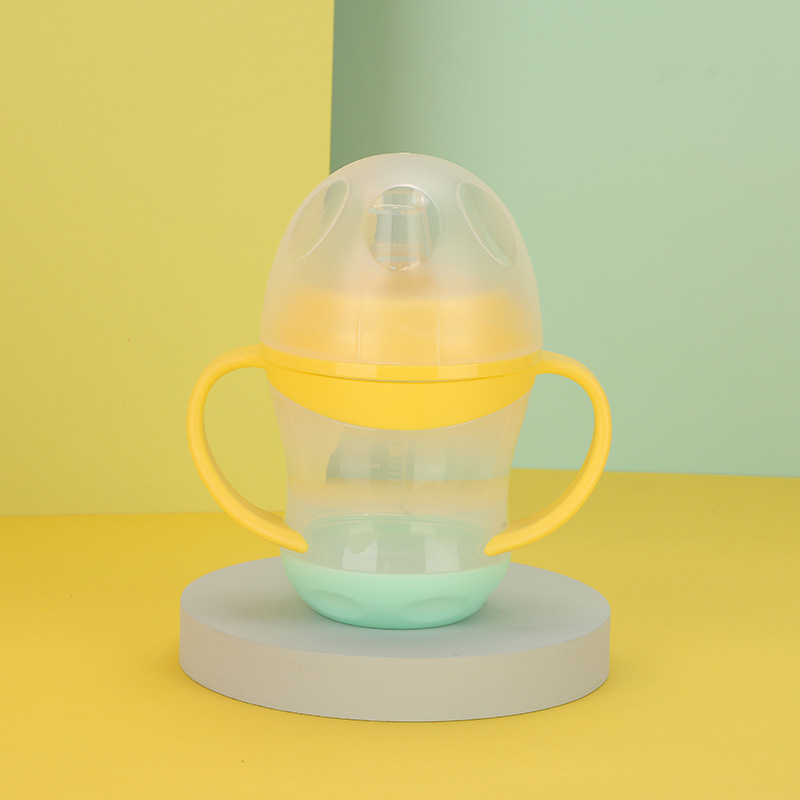 Baby Duckbill Type Anti-drip Cup with Lid and Handle Kidsren's Learning Drinking Cup Duckbill Cup