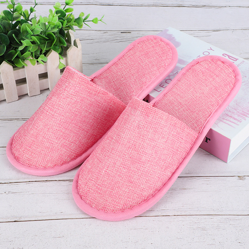 Factory wholesale disposable linen slippers hotel hotel homestay travel beauty salon home hospitality half package all-inclusive