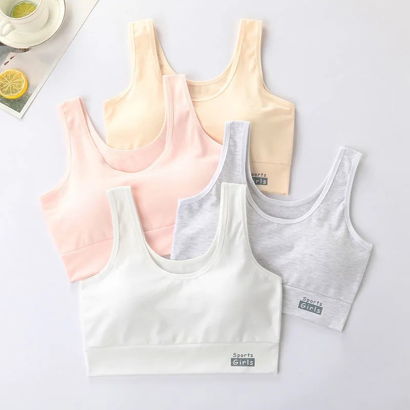 Cotton Underwear 12-18 Years Old Developmental Junior High School Students High School Students No Steel Ring Anti-sagging Tube Top Girls' Vest