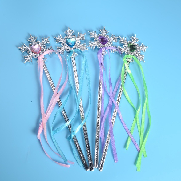 Factory Ice Snow Snowflake Shape Princess Rafferie Magic Snowflake Stick Girls Birthday Gift Children Plastic Fairy Stick