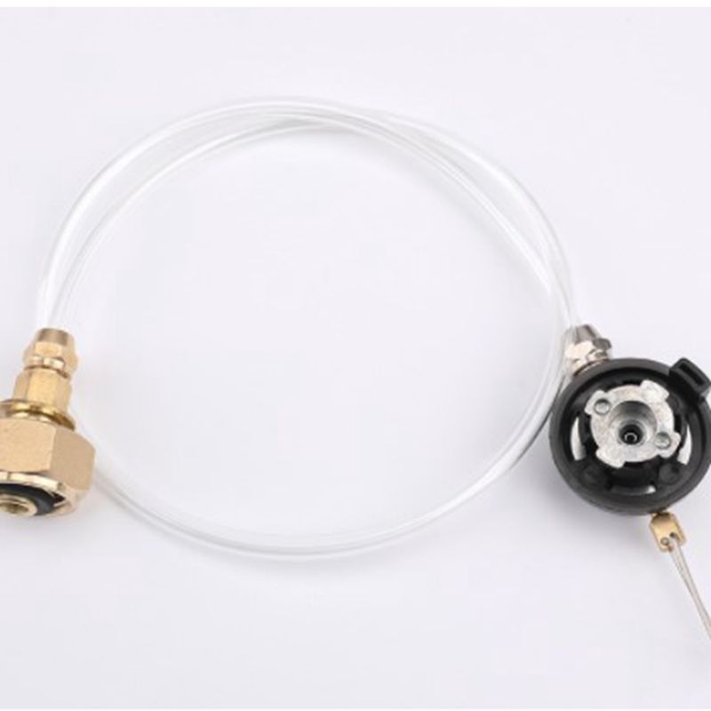 Export to Russia German standard liquefied gas furnace head card type long flat gas tank outdoor inflation valve converter connector pipe