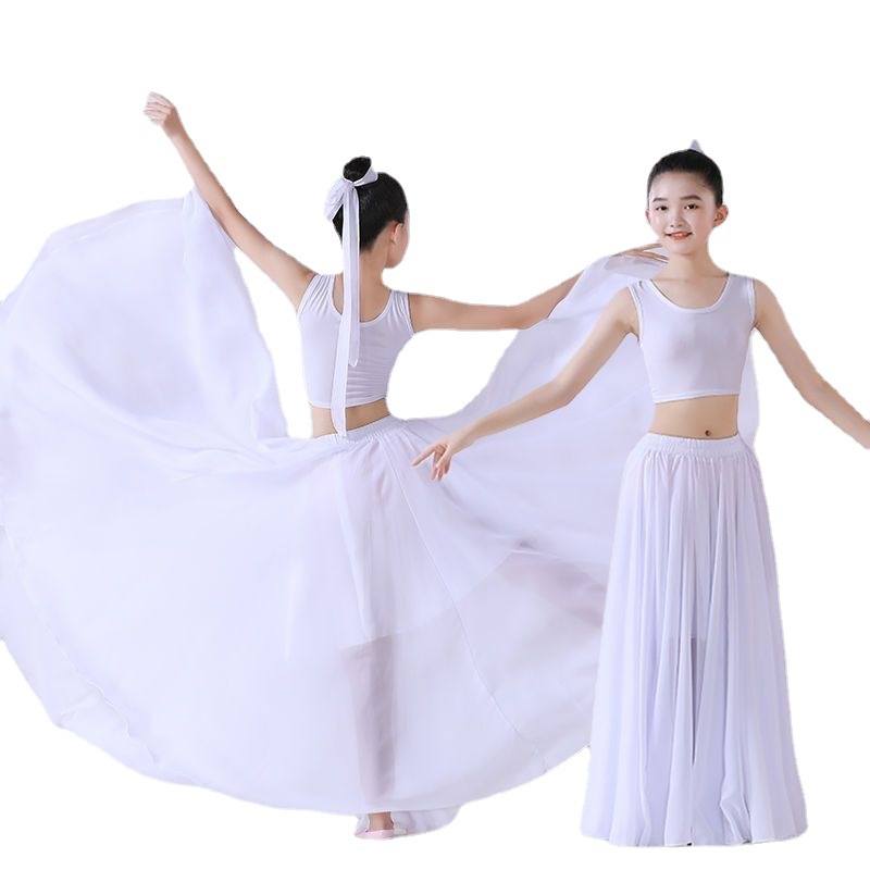 Children's Dance Big Dress Performance Costume 720 Degree Girls Dancing Skirt Chinese Dance Classical Dance Practice Skirt
