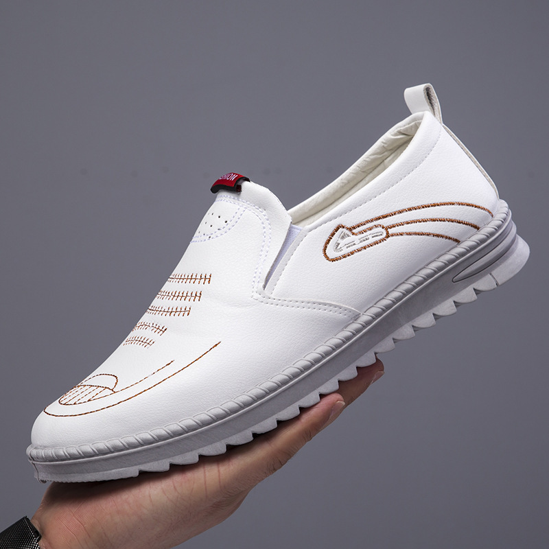 Men's casual shoes 2023 spring new pedal cross-border wholesale soft leather soft bottom breathable business leather shoes