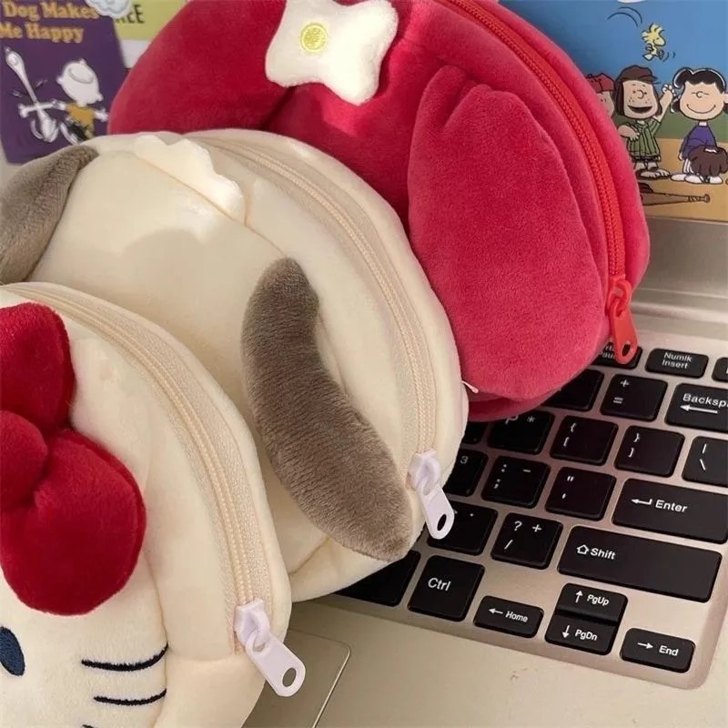 Cartoon cute Hello Kitty plush cosmetic bag change small wallet cartoon cute student ins girl storage bag