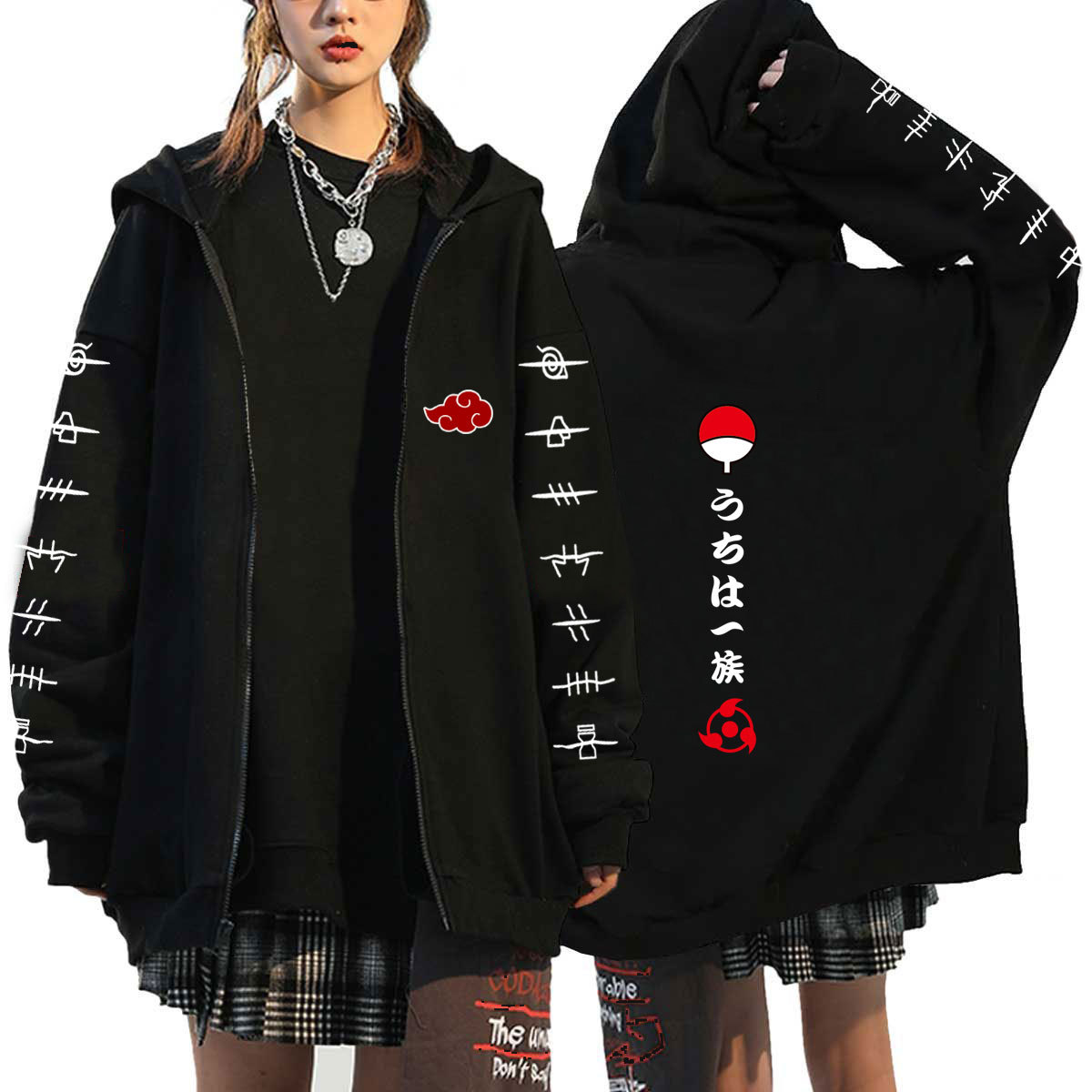2021 Naruto Printed Zipper Sweater Men's and Women's Casual Hoodie Organization Top Jacket