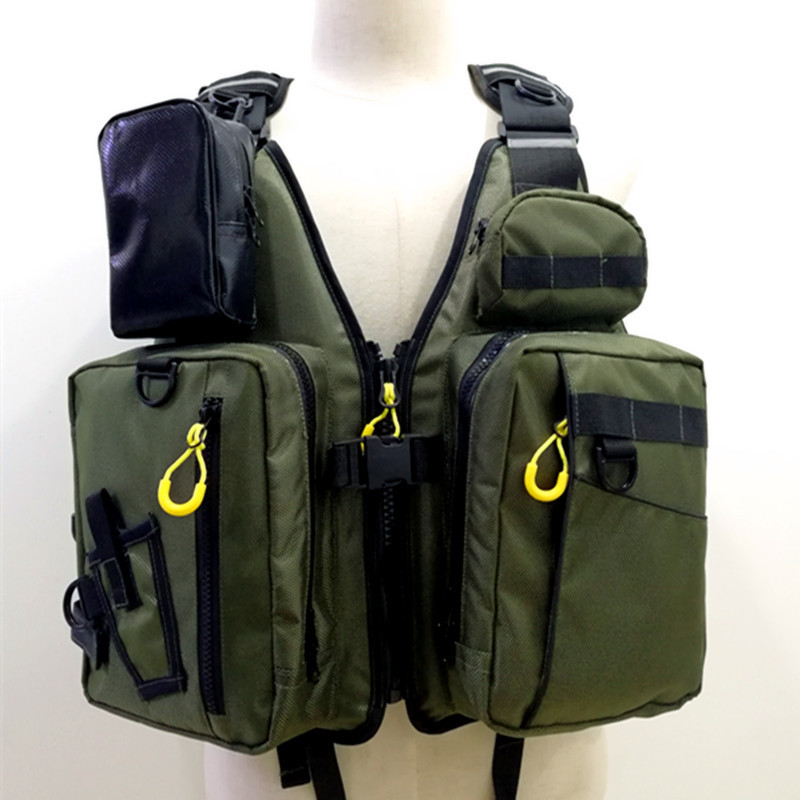 Jarist Life Jacket Large Buoyancy Adult Outdoor Fishing Lifesaving Vest Multi-Pocket Fishing Buoyancy Vest