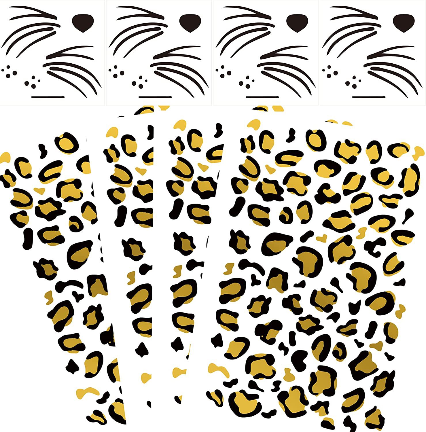 Cross-border source gold bronzing leopard print temporary tattoo stickers women's Halloween party face tattoo stickers