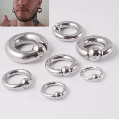 Cross-border 316L stainless steel BCR clip ball titanium steel card ball nose ring spring ball universal multi-purpose ring earring ear bone ring