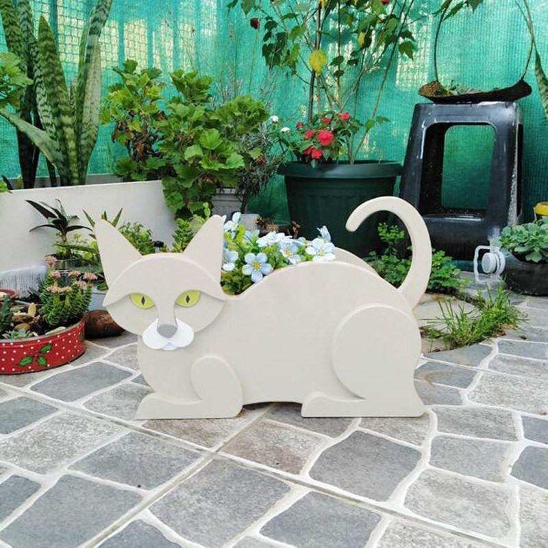 Independent Station Cross-border Animal Flower Pot Garden Art Craft Decorations Cat Flower Pot Potted Planter Wholesale