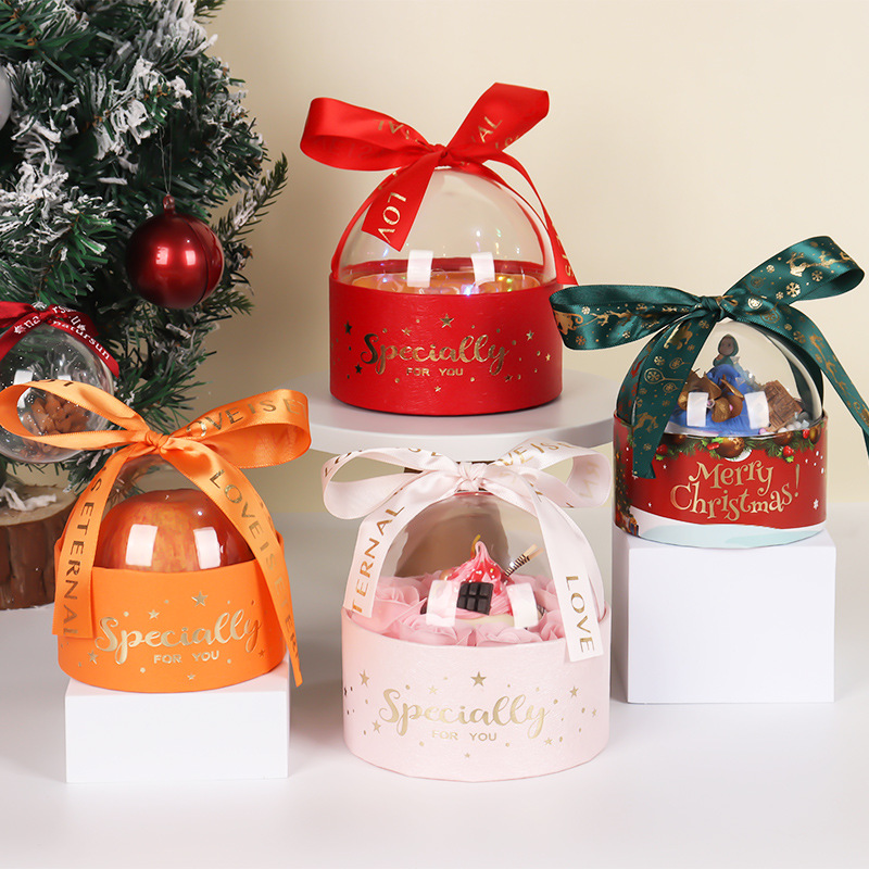 Christmas hug bucket hemisphere round cake box Valentine's Day flowers chocolate apple box New Year gift box