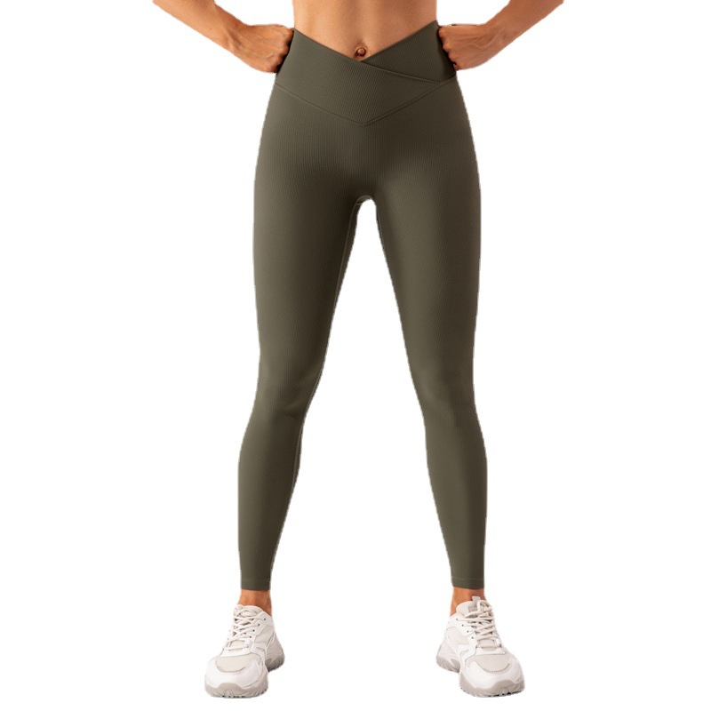 2023 Cross-border European and American Yoga Pants Women's High Waist Tight Quick-drying Thread Fitness Pants Slimming Hip-lifting Running Sports Pants