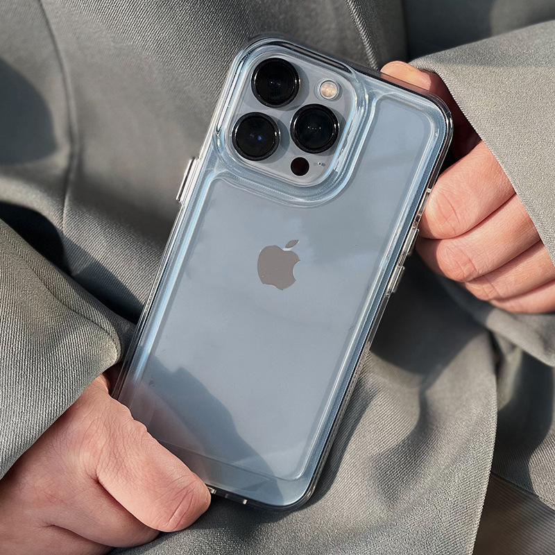 適用iphone13太空殼亞克力手機殼15電鍍按鍵防摔蘋果14二合一硬殼