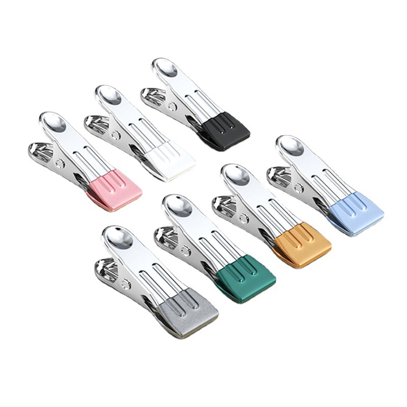 Wide-mouth Dip Plastic Flat Clip Windproof Drying Clip Non-marking Dressing Clip Household Drying Clothes Metal Iron Clip