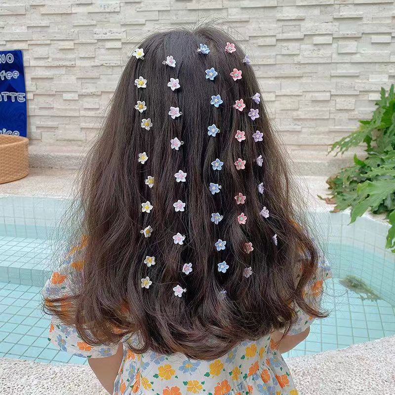 Children's Hair Buckle Little Girl's Cute Hairpin Princess Super Fairy Peas Buckle Clip Small Flower Clip Headdress Hair Accessories
