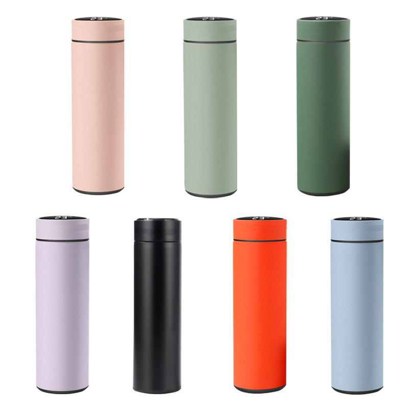 304 stainless steel thermos cup portable business intelligent temperature insulation straight Cup lettering gift Cup wholesale customization