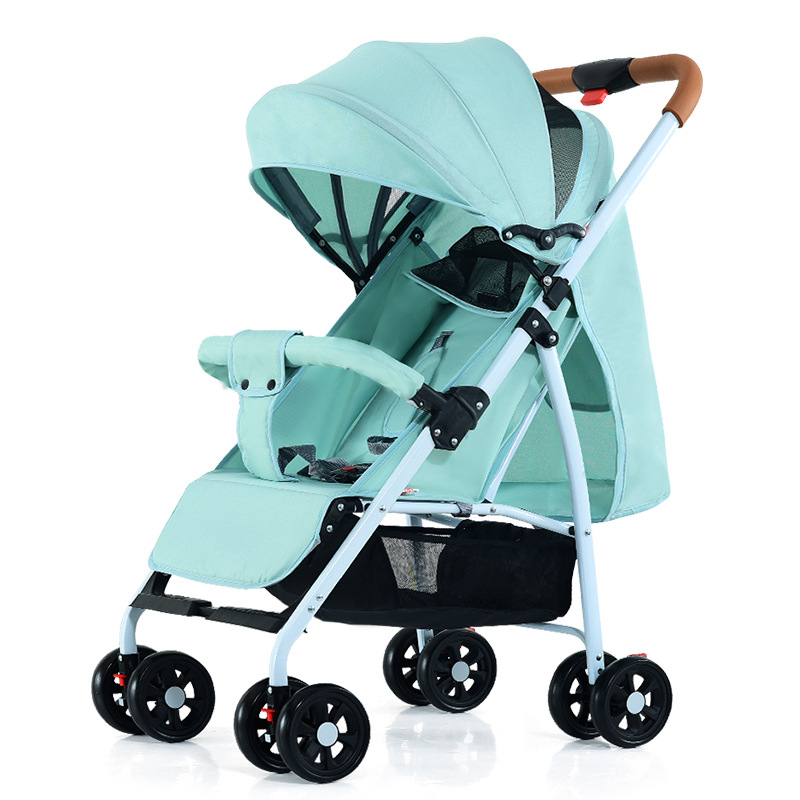 Children's stroller lightweight one-button folding two-way sitting can lie high landscape baby stroller shock absorber bb cart