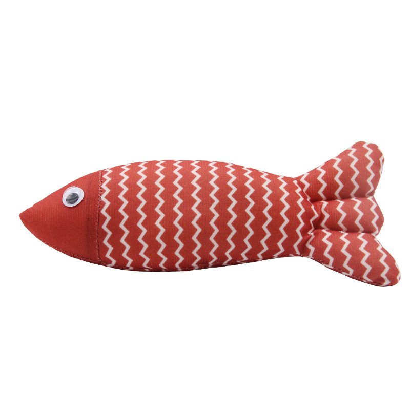 In stock cat toy funny cat linen fish self-Hi nibbling molar cat toy self-Hi catnip fish cat cloth fish