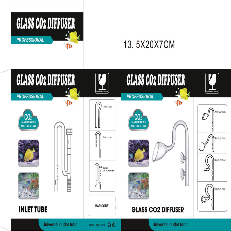 Aquarium equipment glass water inlet and outlet oil removal film water inlet horn grass outlet tank filter barrel pipe water inlet and outlet