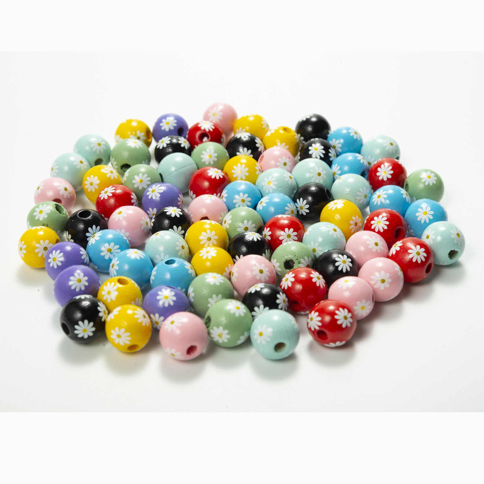 DJ Source Factory Daisy Color Wood Beads Hemp Rope Tassel Wood Beads Handmade DIY Accessories 2021.09. New Products