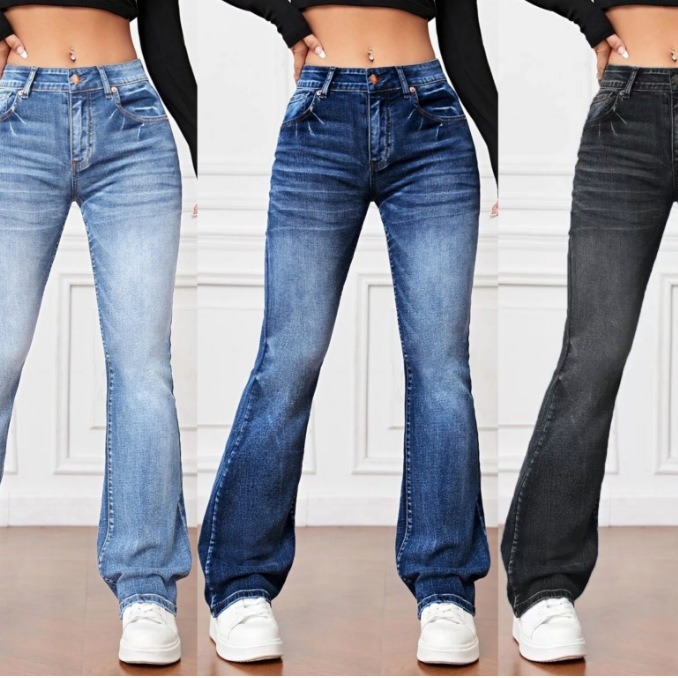 Big promotion cross-border exclusive for Amazon independent station European and American women's new jeans high waist micro-pants