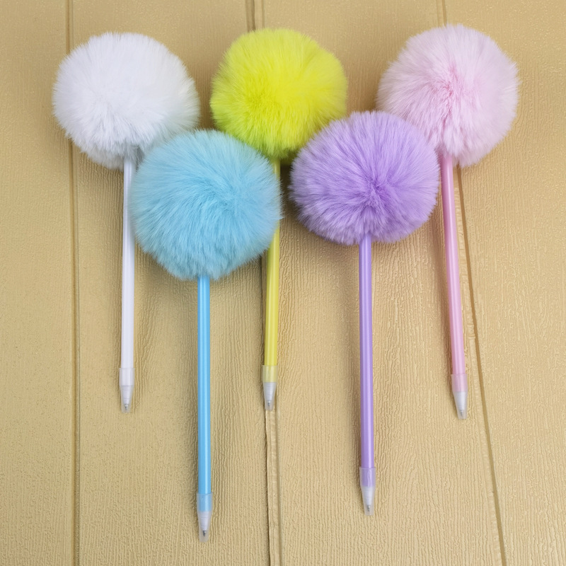 Creative new brush cute plush gel pen manufacturers wholesale imitation Rex rabbit brush pen gift pen ball pen