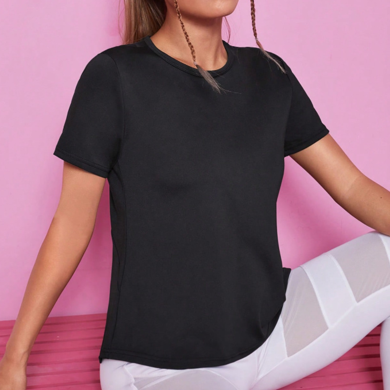 Yoga top women's loose breathable running T-shirt mesh beauty back training workout clothes quick-drying sports blouse short sleeve