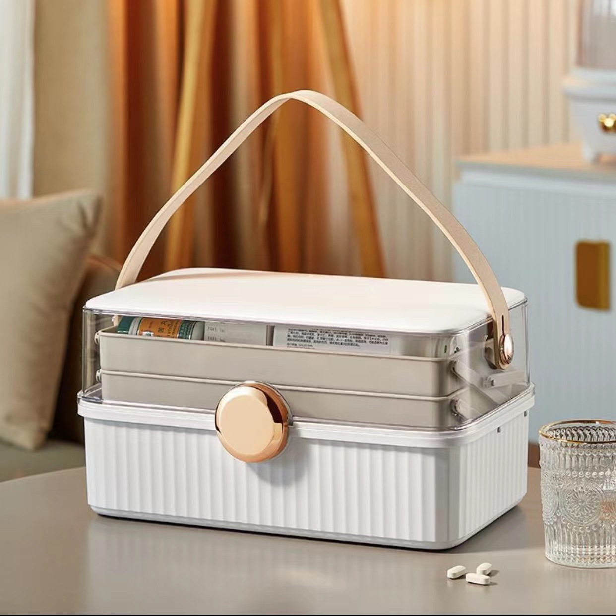 Medicine Box Household Large Capacity Medicine Storage Box Portable Medical Box Multi-layer Standing Medicine Sub-packaging Box