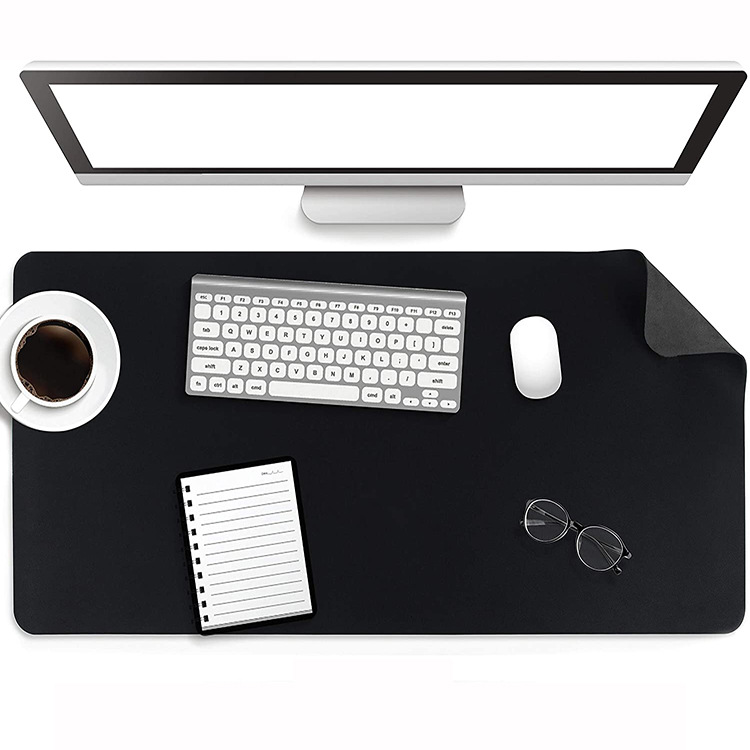 Clearance black non-slip oversized leather mouse pad waterproof writing pad computer office learning PU leather table mat