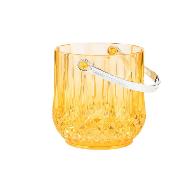 Factory wholesale plastic acrylic ice bucket 005 small diamond crystal ice bucket plastic ice clip ice tongs