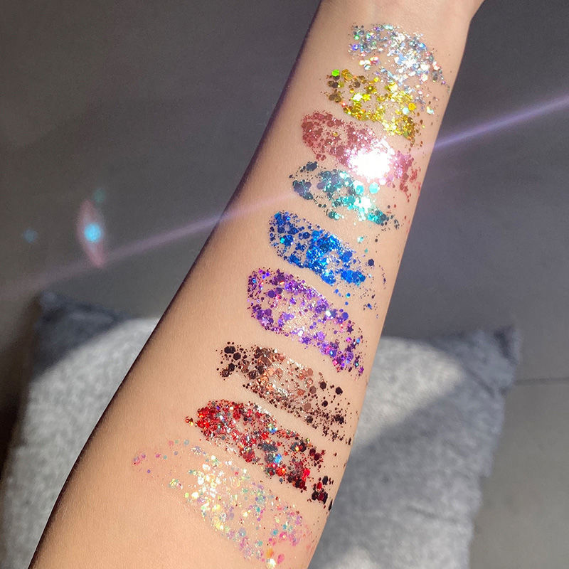 VERONNI Mermaid Scales Stage Makeup Sequins Face Body Lotion Glitter Eye Shadow Colorful Polarized Children's Performance