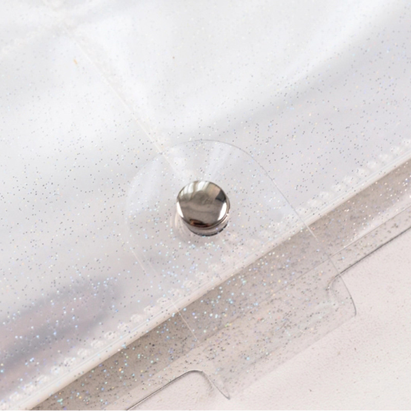 Small wholesale simple standard 3 inch 5 inch transparent glitter photo album 6 hole loose-leaf pocket pvc small card book