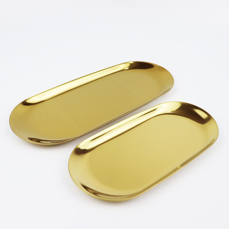 430 stainless steel oval storage tray factory direct Nordic style metal tray jewelry storage dish