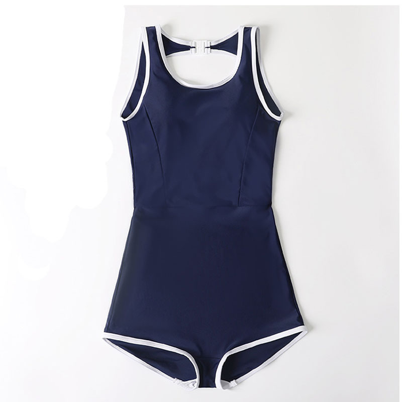 2023 New ins South Korea one-piece swimsuit women's small chest retro slimming belly covering boxer conservative hot spring swimming suit