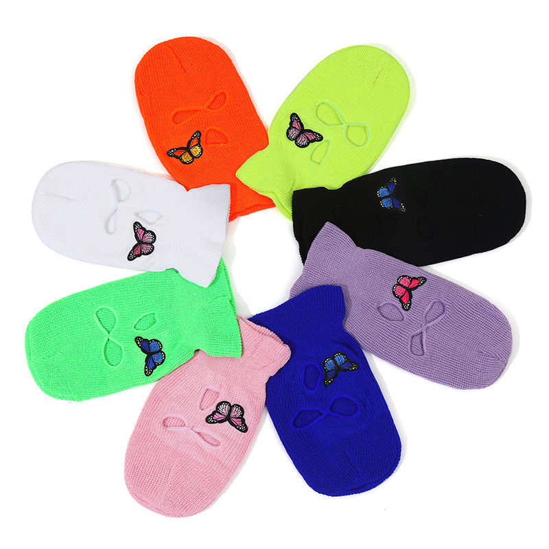 Amazon new balaclava three-hole knitted mask outdoor ski warm headgear spot