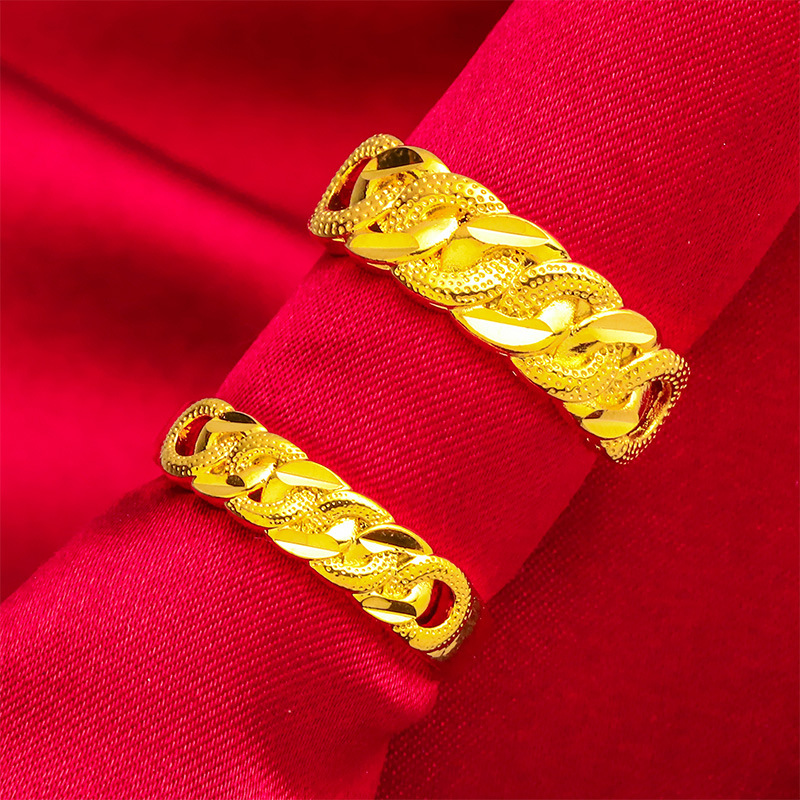 twist sand gold ring women's fashion trend ring network trend style women's ring_voghion.com