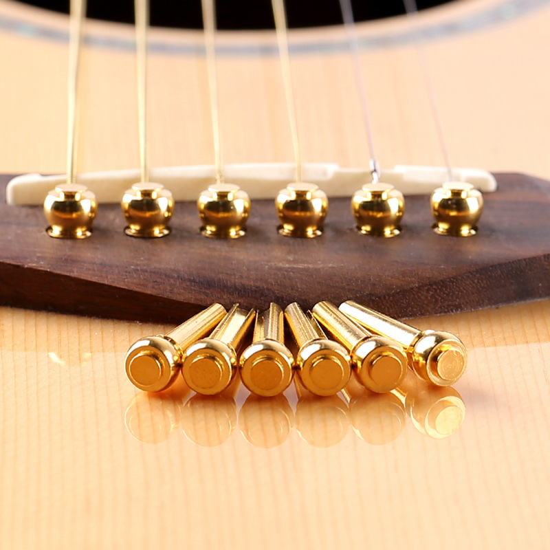 Spot wholesale extended sustain string stud fixed string stud brass acoustic guitar fixed string cone pure copper wood guitar string stud