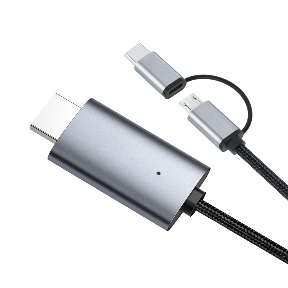 Applicable mobile phone TYPE C MICRO 5PIN to hdmi same screen Cable hdmi HD without power supply