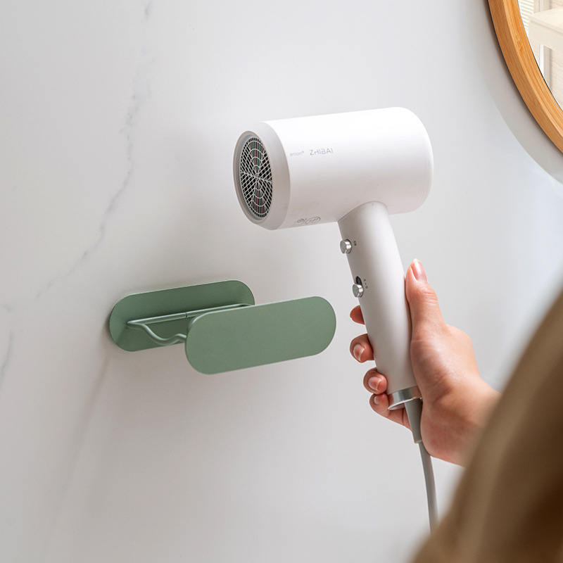 Bathroom Hair Dryer Rack Punch-free Wall-mounted Hair Dryer Bracket Stomach Storage Rack Iron Electric Drum Rack