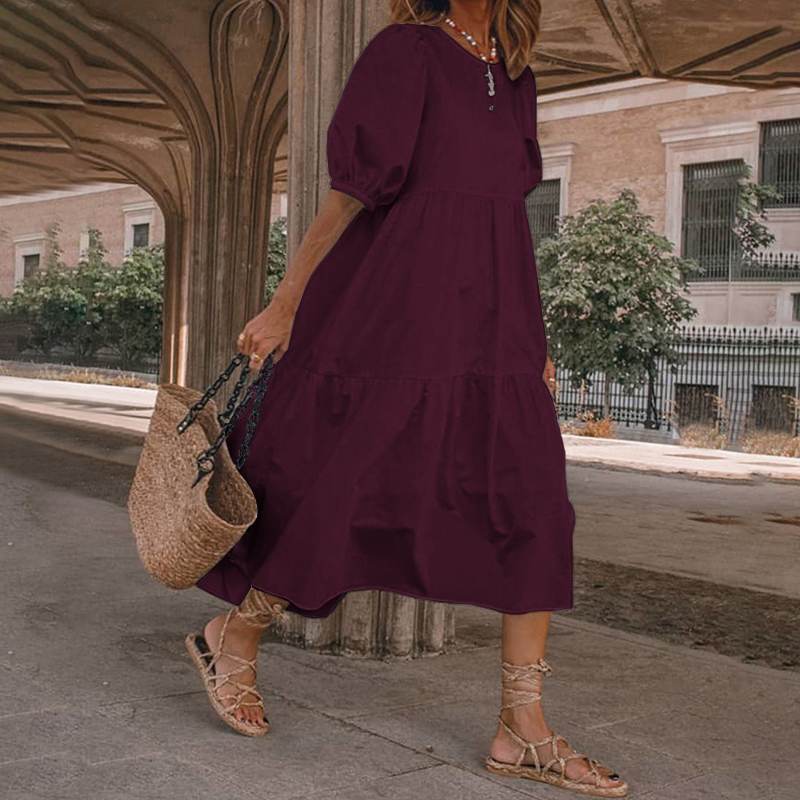 Amazon New Arrival Retro Summer Dress Hot Sale Hot Style Sun Dress Women Casual Bohemian Beach Dress