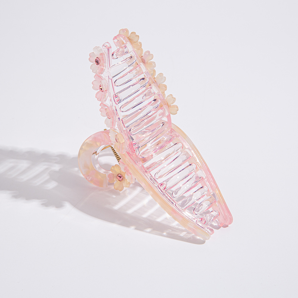 Cross-border Fresh and Sweet Flower Hairpin Diamond Clamp Acrylic Disc Hairpin Women's Bath Hair Clamp Internet Celebrant Headwear_voghion.com