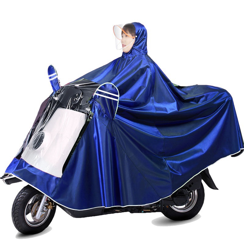 Jacquard Cloth Raincoat Motorcycle Electric Poncho Single Double Student Thickened Rainstorm-proof Battery Car Big Raincoat