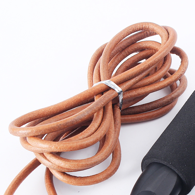 Carst leather leather rope bearing speed sponge handle adjustable jump rope adult fitness sports skipping rope