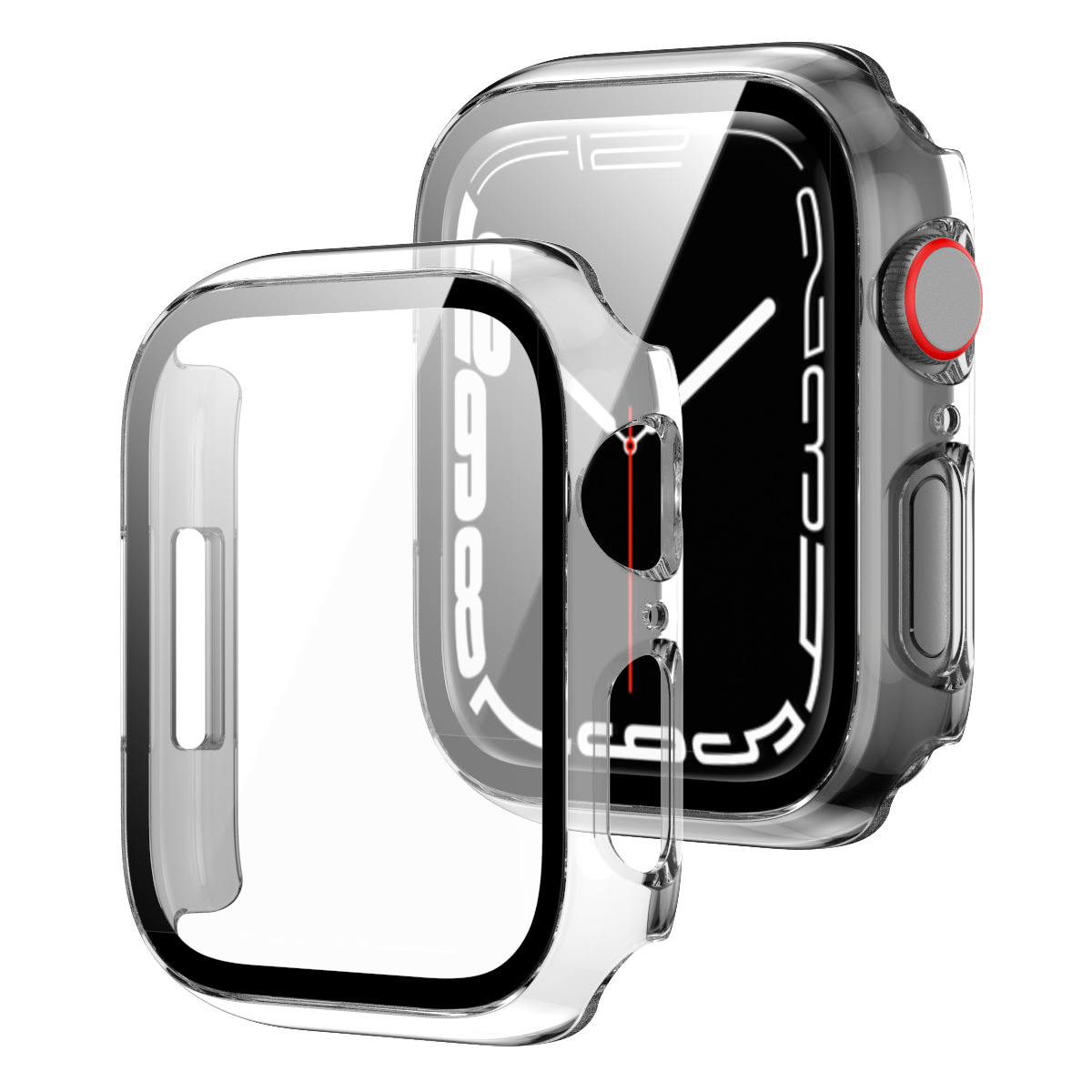 For Apple Watch Case PC All-in-One Case Apple Watch9 Protective Case iWatch Tempered Glass Film