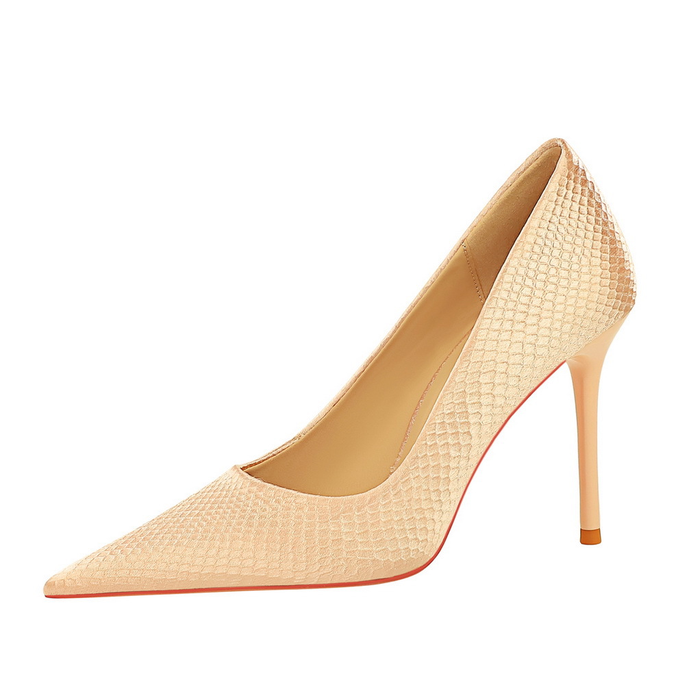 Party High Heels Schlanke Schlanke High Heels Fischschuppen Satin Shingle Pointe Einzelschuhe_voghion.com