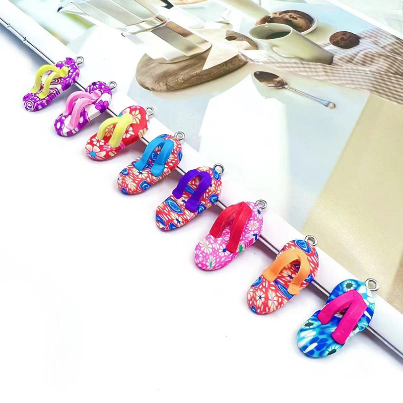 Soft Pottery Simulation Slippers Cream Drop Glue Mobile Phone Shell Beauty Bracelet Key Chain Pendant Sheep Eye DIY Handmade Accessories