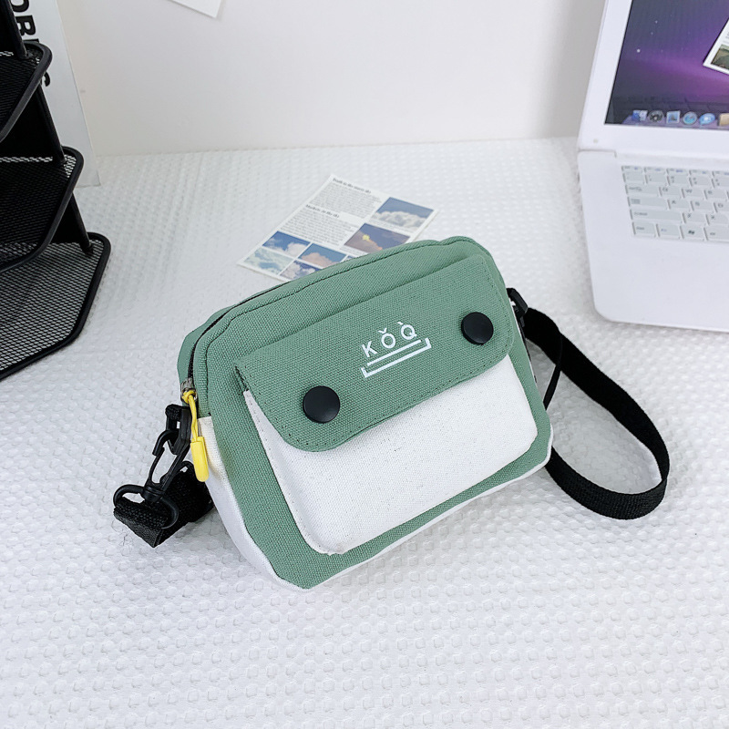 Japanese Canvas Small Bag Women's Crossbody 2023 New Korean-style All-match Mobile Phone Bag Personalized Student Shoulder Small Square Bag